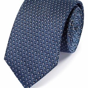 Charles Tyrwihitt Blue and White Tie